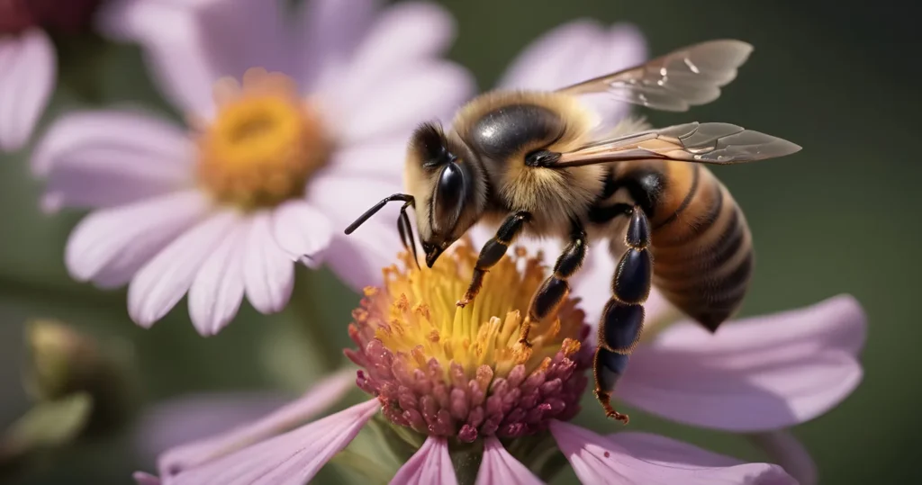 Včela sedící na květu